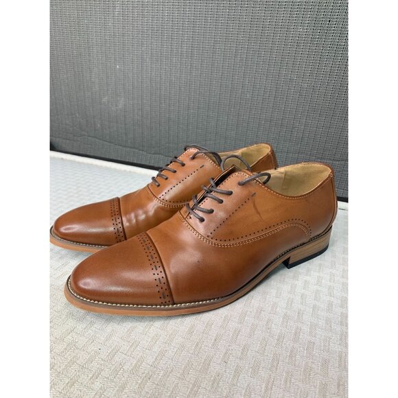 Kenneth Cole Bradley Mens Size 8.5 Merge Brown Oxford Captoe Dress Shoe main image 5